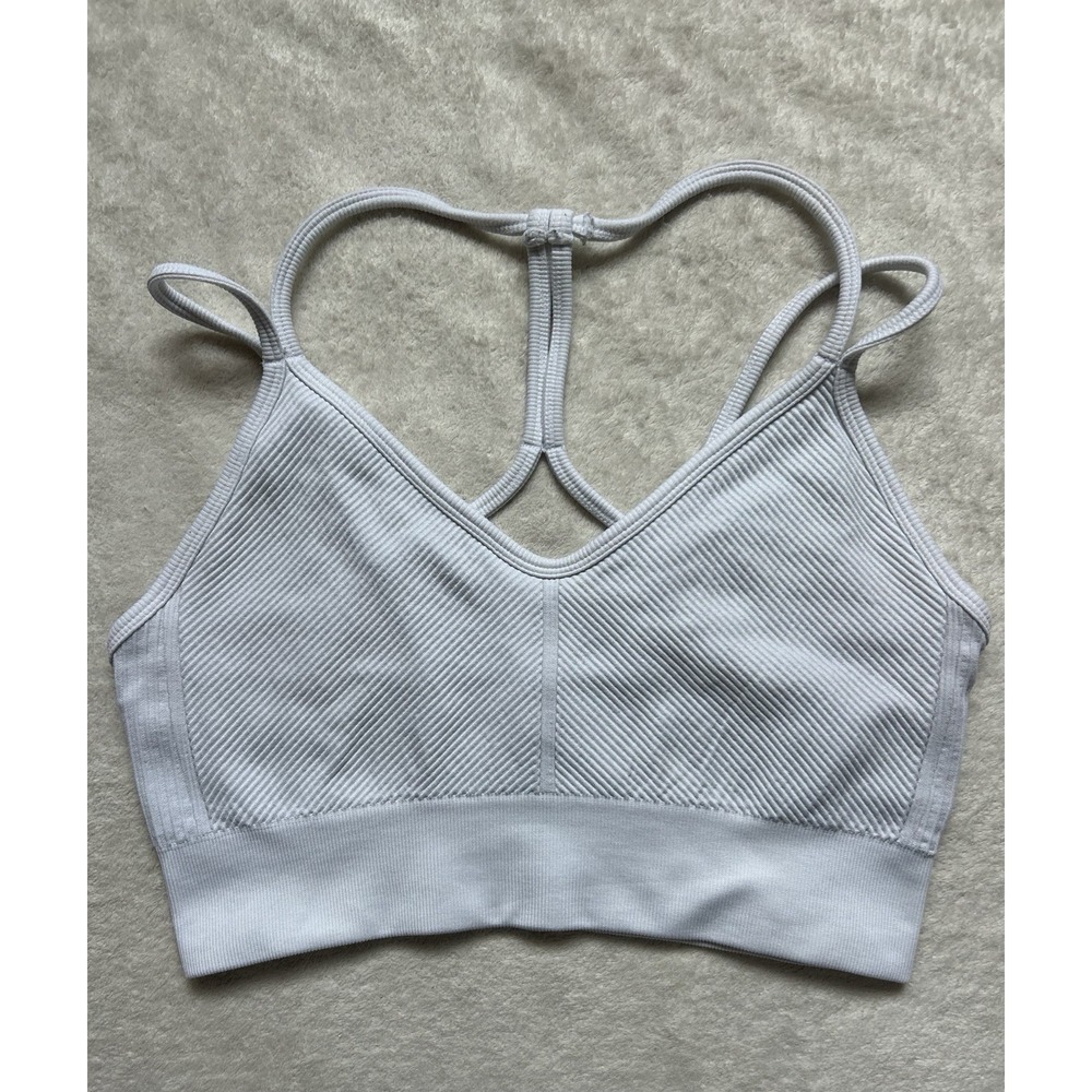 Women' 90° By Reflex Strappy Sports Bra Size M Ribbed- Athleisure Crop